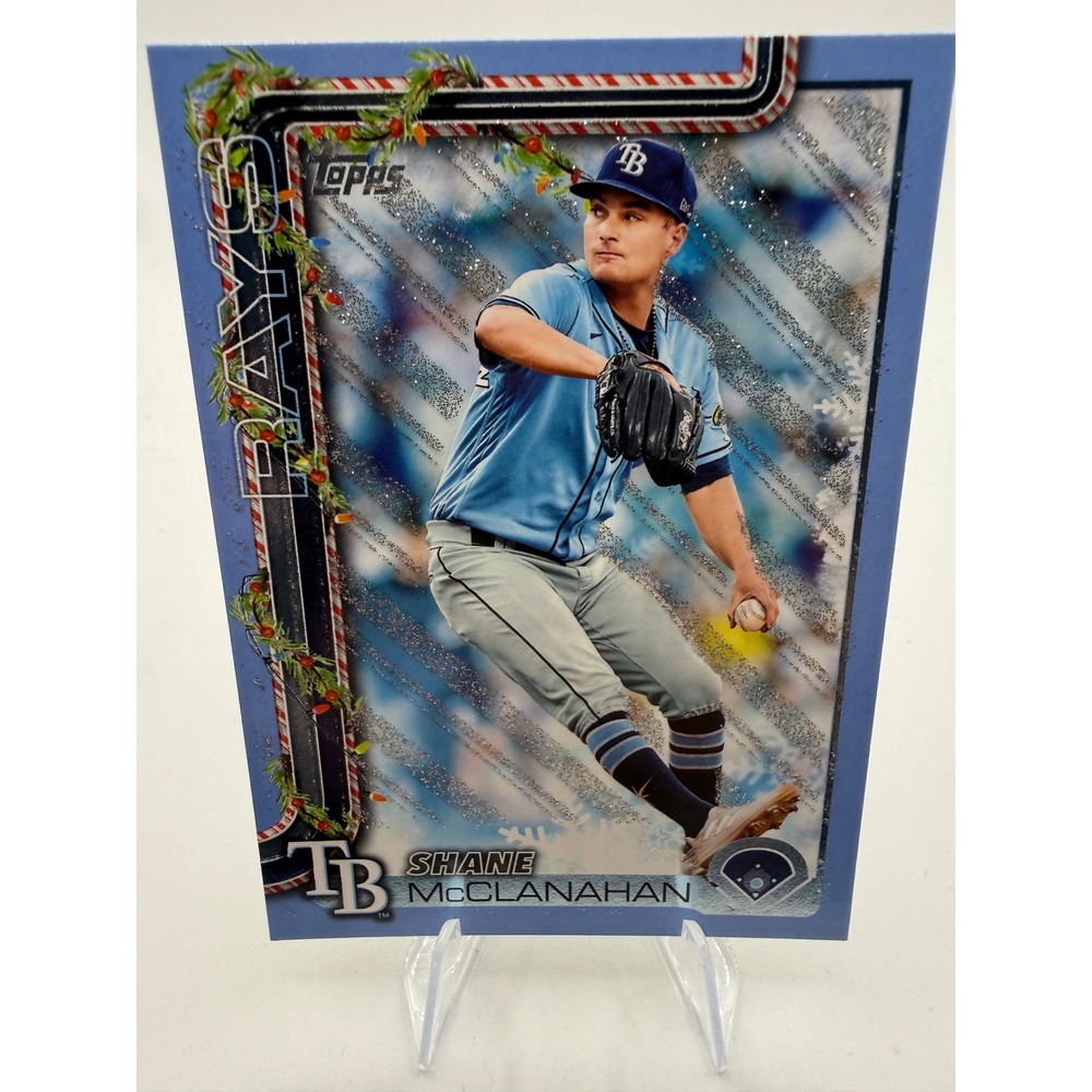 2025 Topps Holiday Shane McClanahan Tampa Bay Rays Baseball Card H28 Glitter